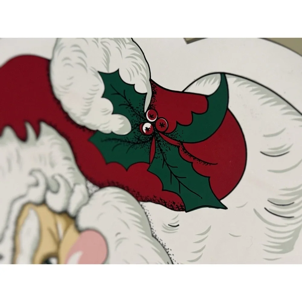 4 MCM Vtg Christmas Santa Claus Vinyl Placemats Tableware Royal Pacific 14